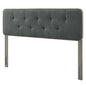 Collins Tufted Queen Fabric and Wood Headboard, Wood, Fabric, Grey Gray, 21650
