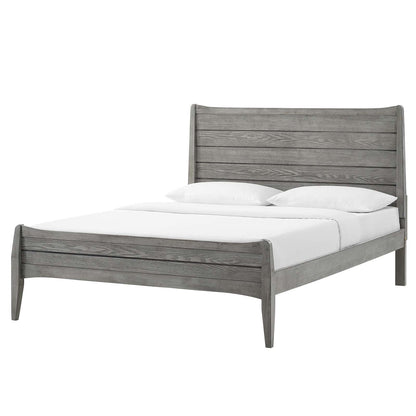 Georgia King Wood Platform Bed, Wood, Grey Gray, 21662