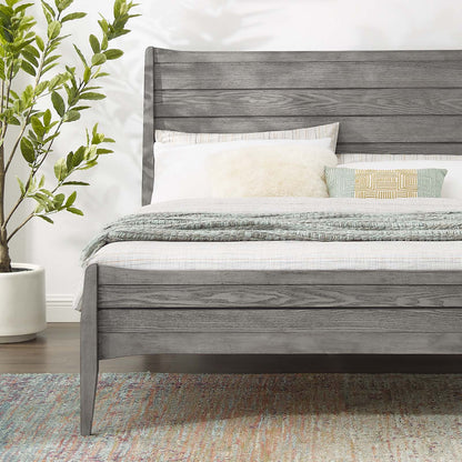 Georgia King Wood Platform Bed, Wood, Grey Gray, 21662