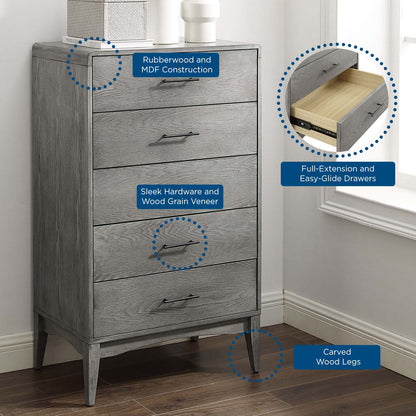 Georgia Wood Chest, Wood, Grey Gray, 21663