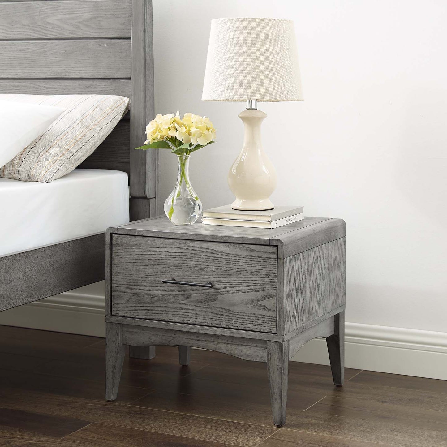 Georgia Wood 	Nightstand, Wood, Grey Gray, 21664