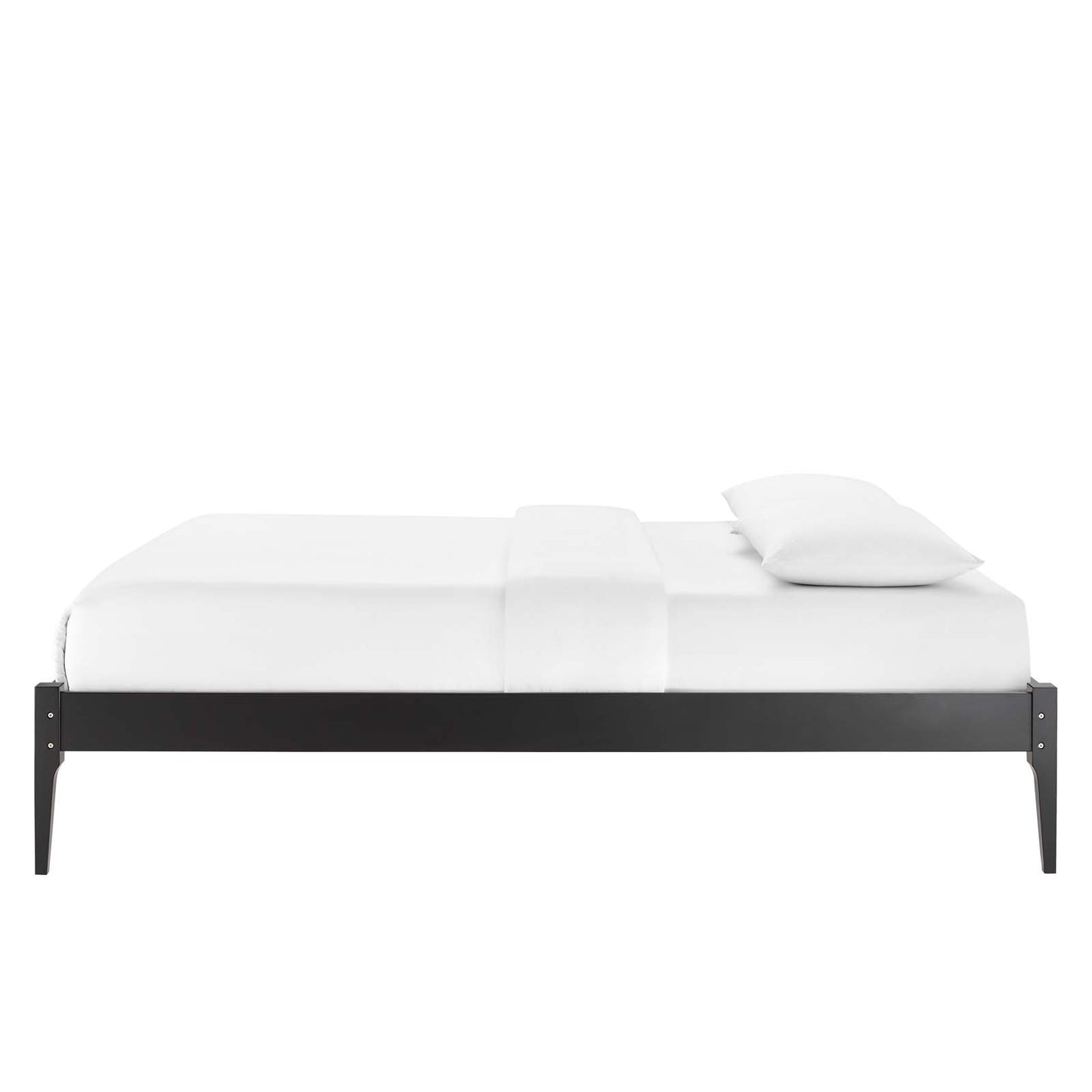 June Twin Wood Platform Bed Frame, Wood, Black, 21667