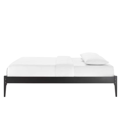 June Twin Wood Platform Bed Frame, Wood, Black, 21667