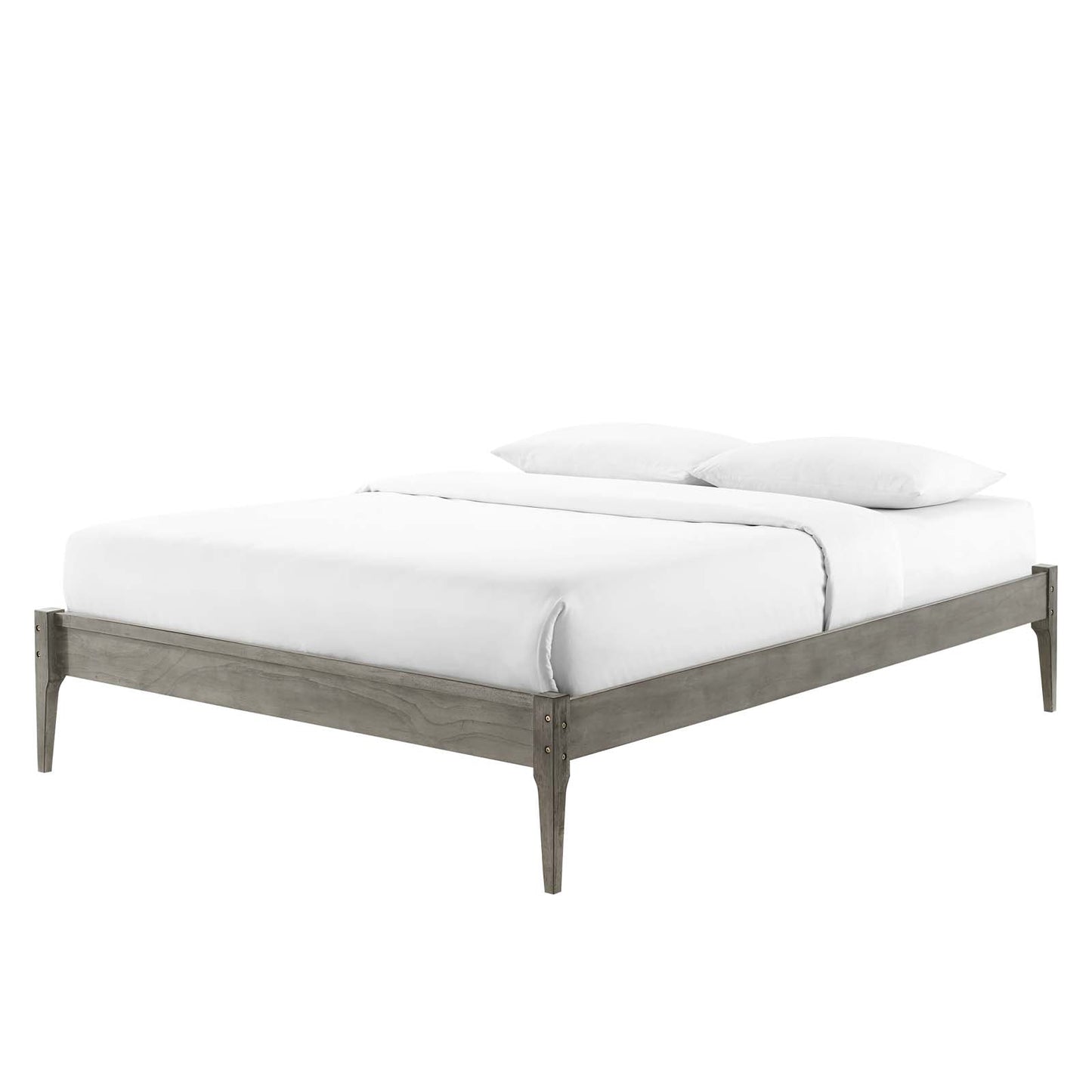 June Twin Wood Platform Bed Frame, Wood, Grey Gray, 21668