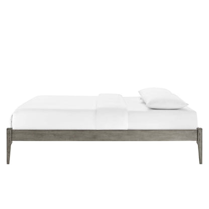 June Twin Wood Platform Bed Frame, Wood, Grey Gray, 21668