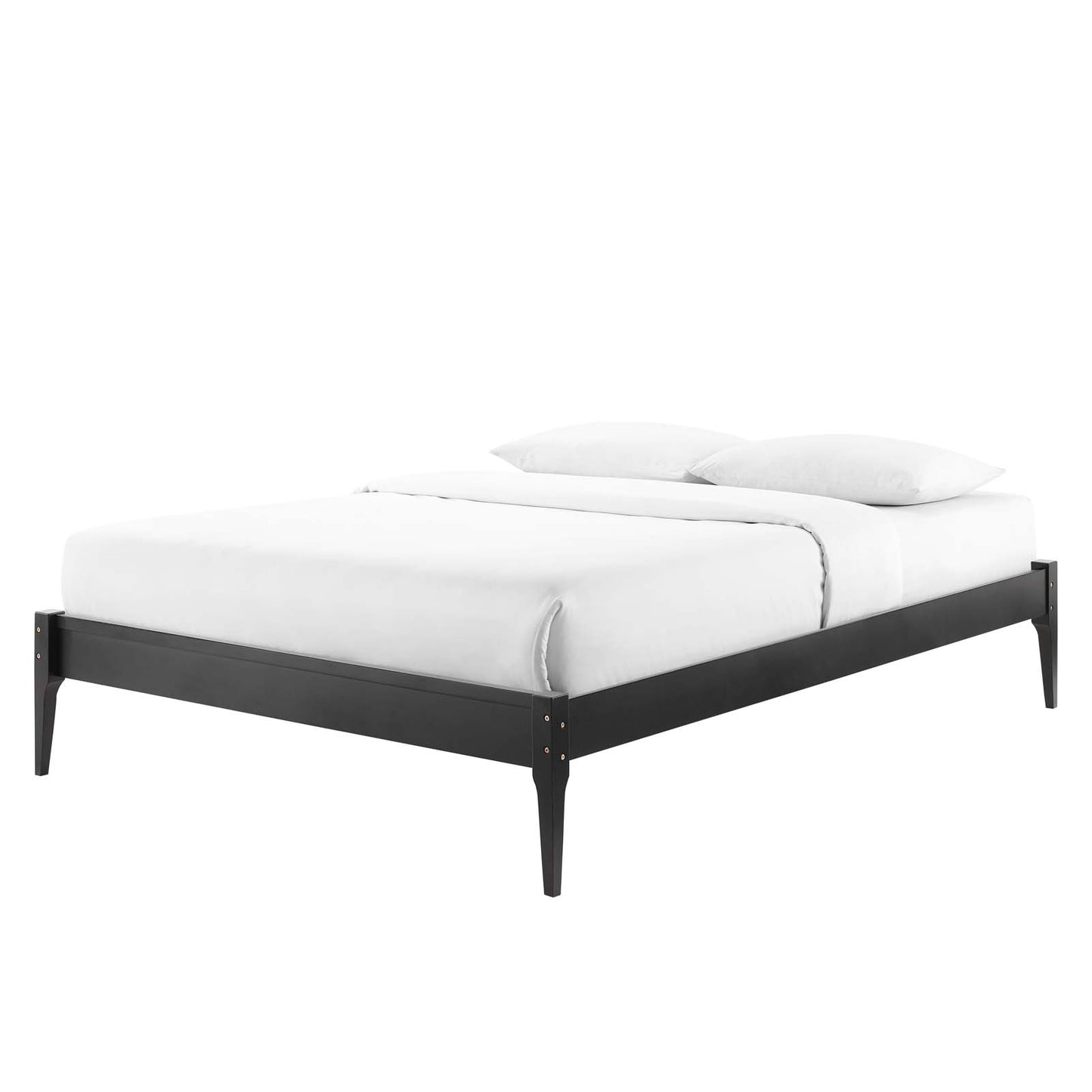 June Queen Wood Platform Bed Frame, Wood, Black, 21673