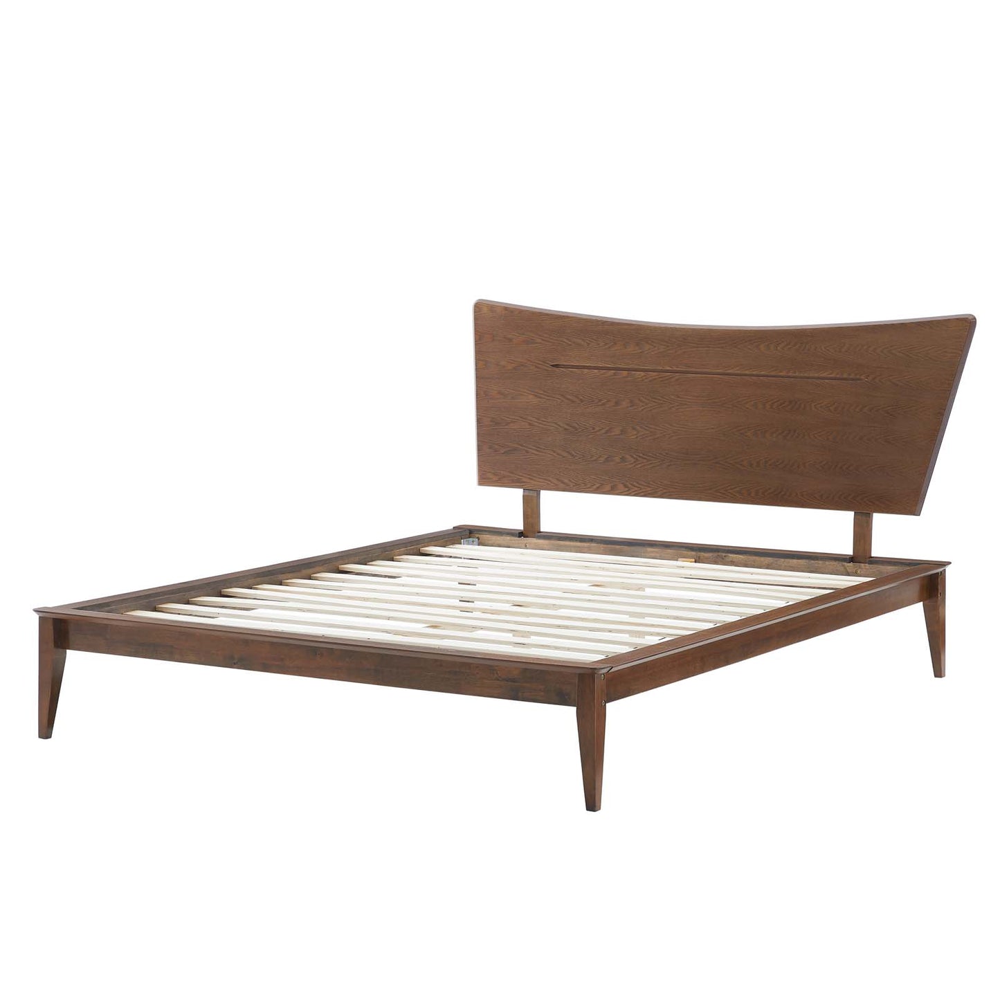 Astra Queen Wood Platform Bed, Wood, Brown Walnut, 21681