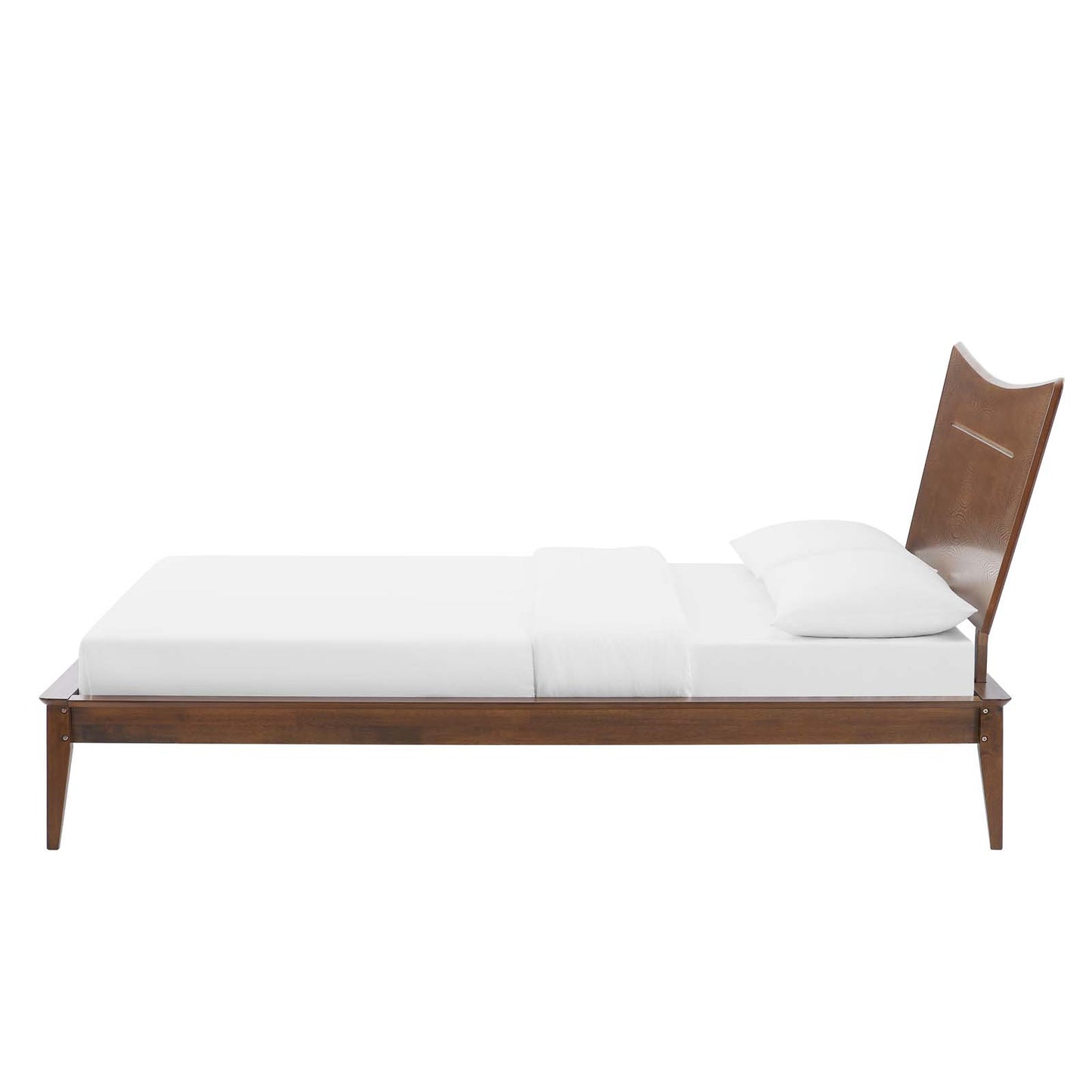 Astra Queen Wood Platform Bed, Wood, Brown Walnut, 21681