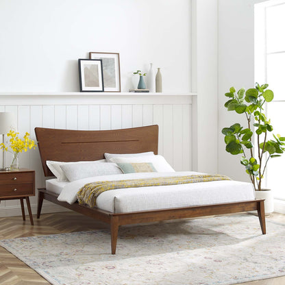 Astra King Wood Platform Bed, Wood, Brown Walnut, 21682