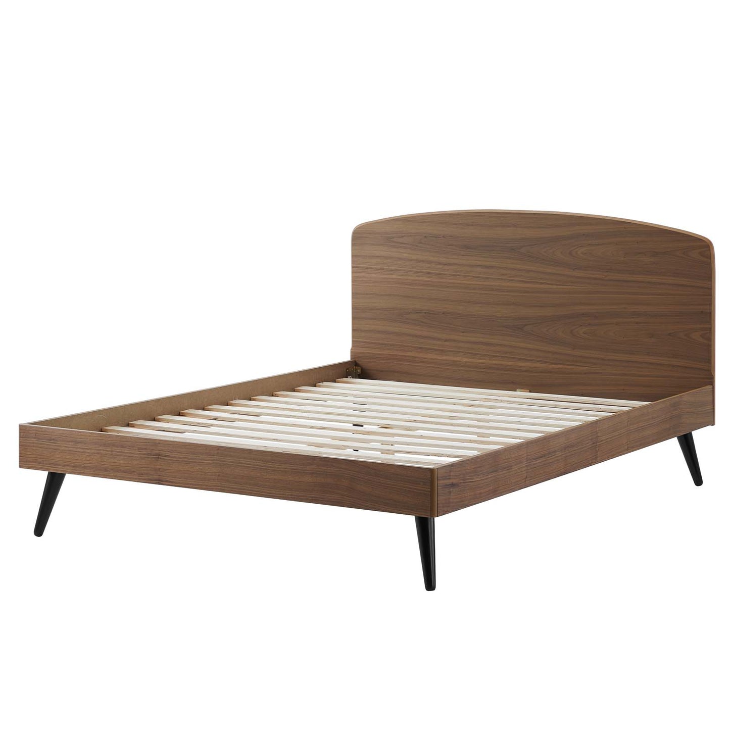Bronwen Full Wood Platform Bed, Wood, Brown Walnut, 21684