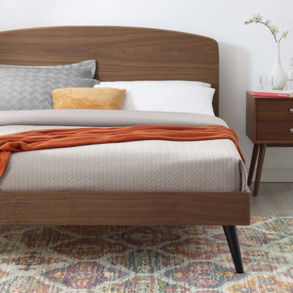 Bronwen Full Wood Platform Bed, Wood, Brown Walnut, 21684