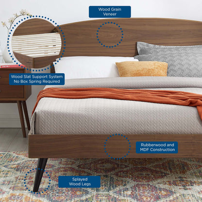Bronwen King Wood Platform Bed, Wood, Brown Walnut, 21686