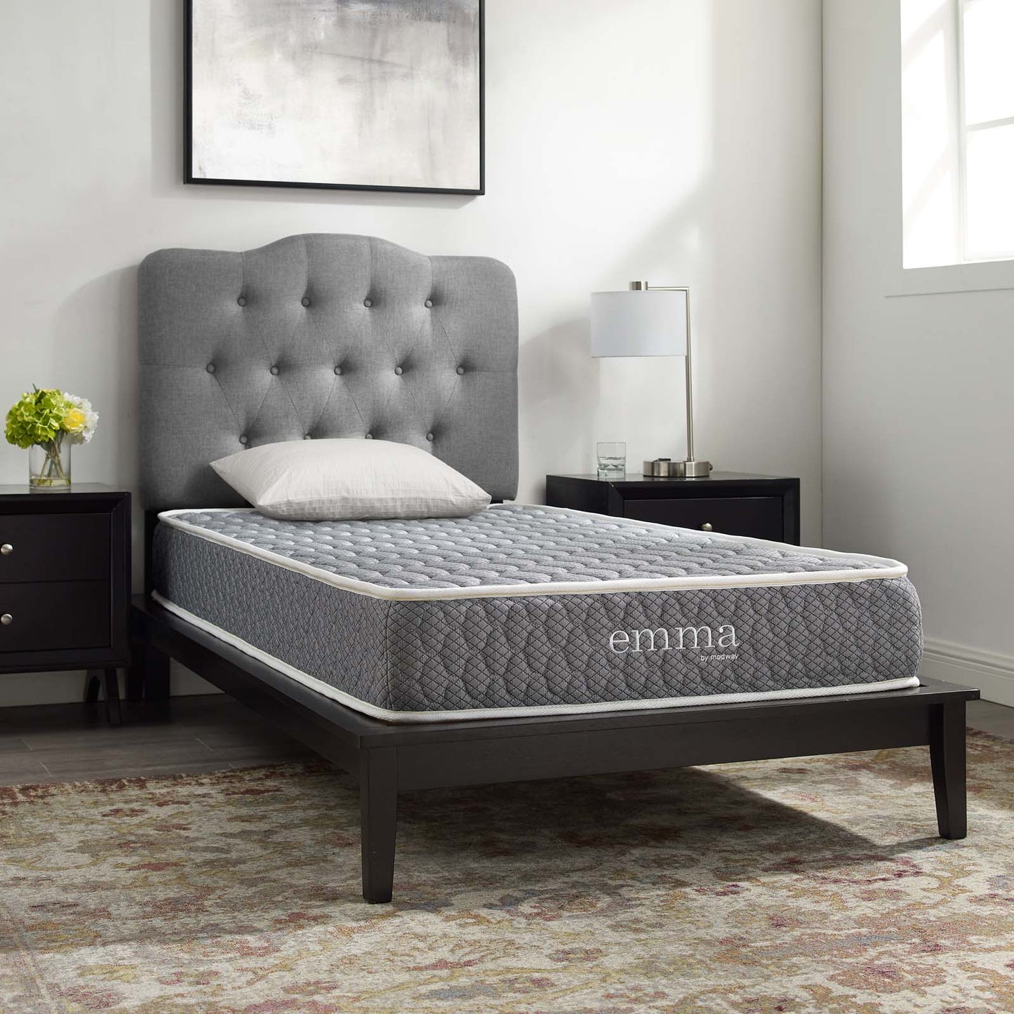 Emma 8" Twin Mattress, Gray, 21687
