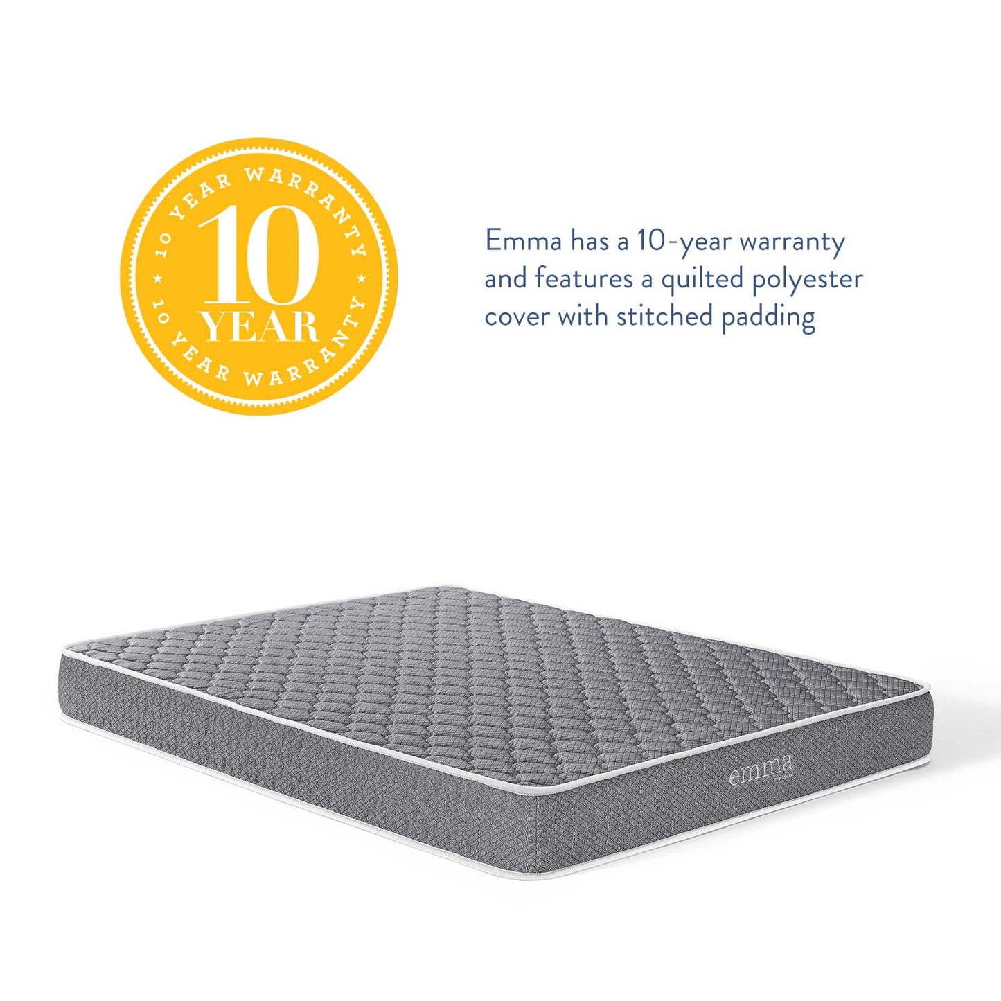 Emma 8" King Mattress, Gray, 21690