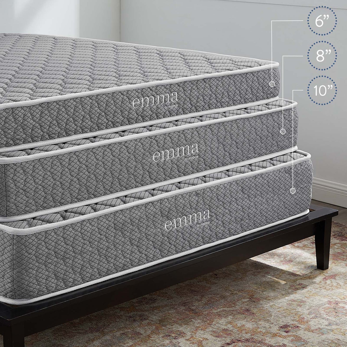 Emma 10" Queen Mattress, Gray, 21693