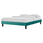 Reign Twin Performance Velvet Platform Bed Frame, Velvet, Teal Blue, 21701