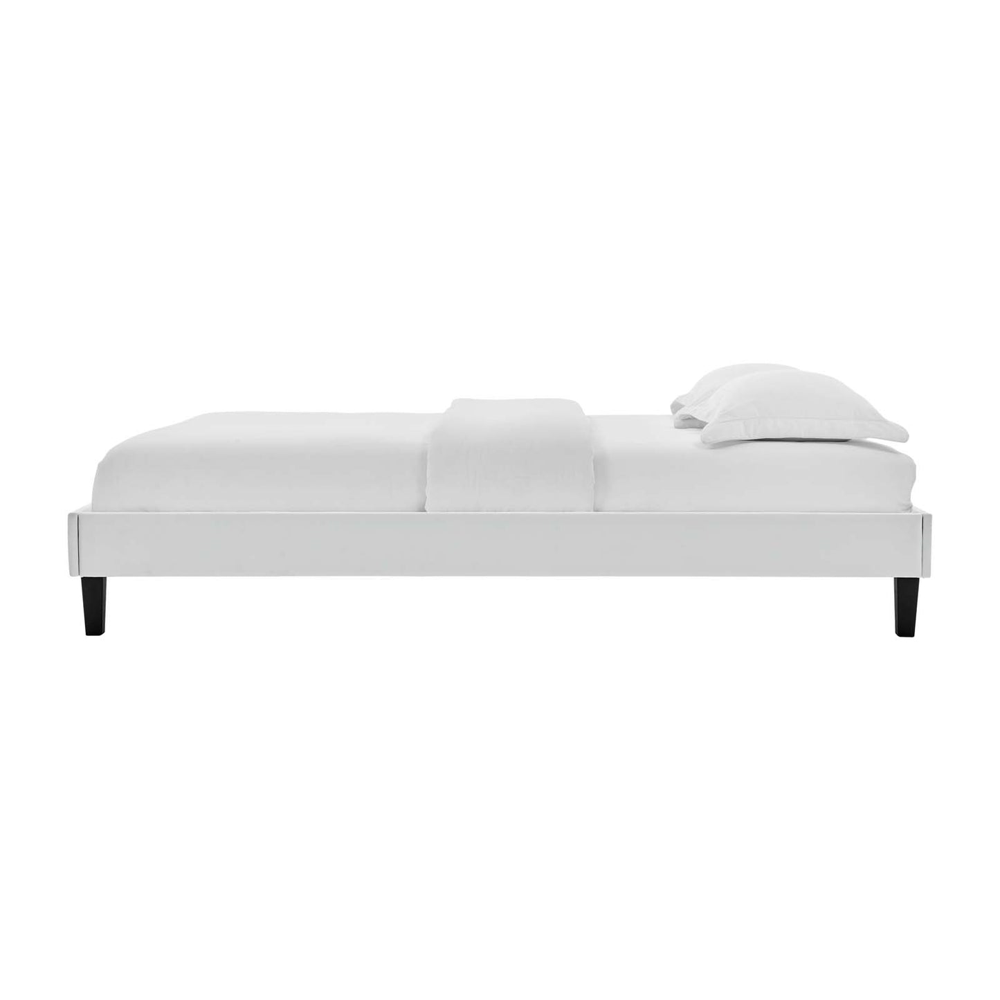 Reign Full Performance Velvet Platform Bed Frame, Velvet, Light Grey Gray, 21705