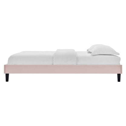 Reign Full Performance Velvet Platform Bed Frame, Velvet, Pink, 21708