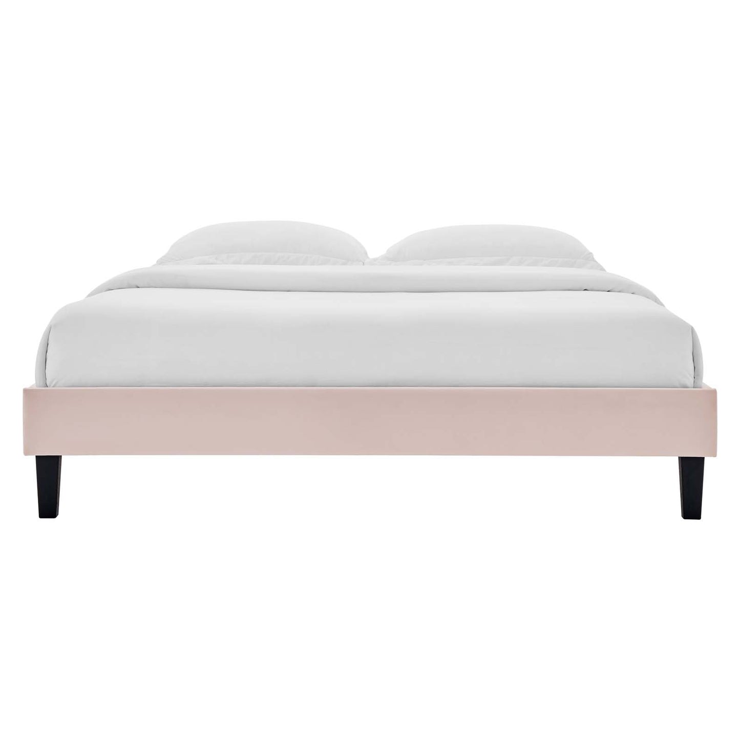 Reign Full Performance Velvet Platform Bed Frame, Velvet, Pink, 21708
