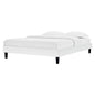 Reign Queen Performance Velvet Platform Bed Frame, Velvet, White, 21718