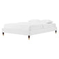 Harlow King Performance Velvet Platform Bed Frame, Velvet, White, 21758