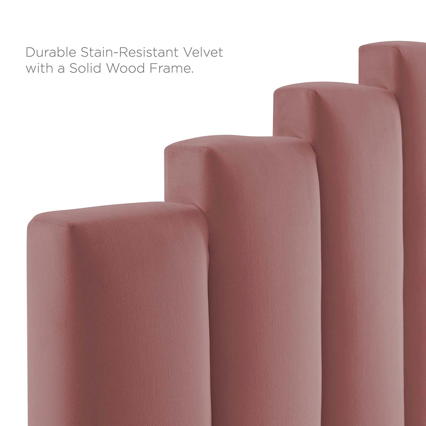 Noelle Performance Velvet Twin Headboard, Velvet, Pink, 21768