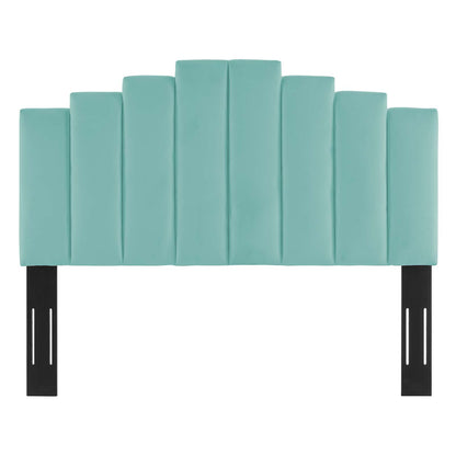Noelle Performance Velvet Twin Headboard, Velvet, Blue, 21770