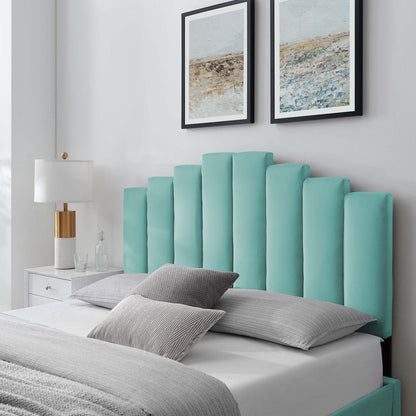 Noelle Performance Velvet Twin Headboard, Velvet, Blue, 21770