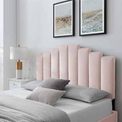 Noelle Performance Velvet Twin Headboard, Velvet, Pink, 21772