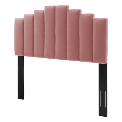 Noelle Performance Velvet Full/Queen Headboard, Velvet, Pink, 21776