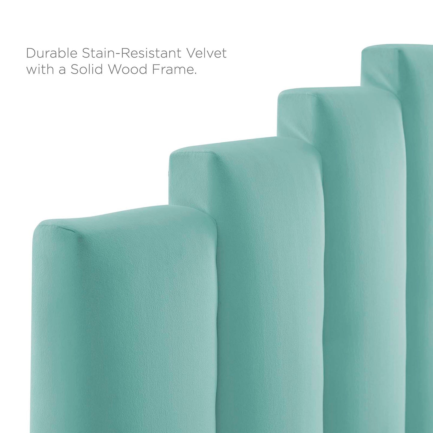Noelle Performance Velvet Full/Queen Headboard, Velvet, Blue, 21778