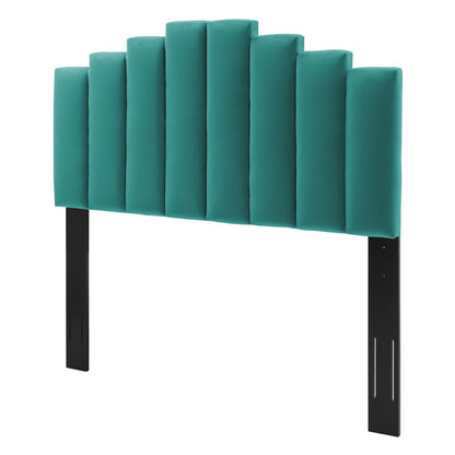 Noelle Performance Velvet Full/Queen Headboard, Velvet, Teal Blue, 21781