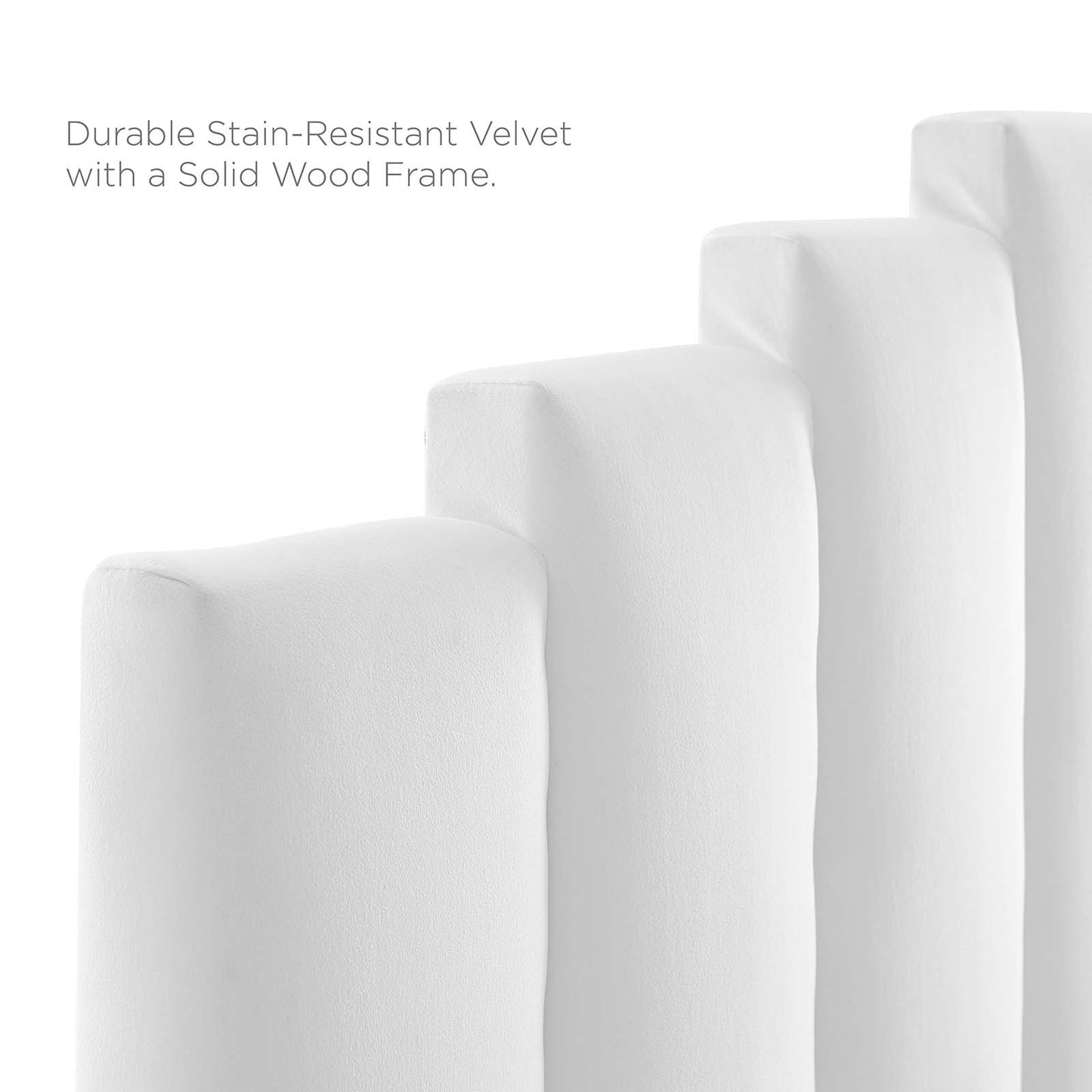 Noelle Performance Velvet Full/Queen Headboard, Velvet, White, 21782