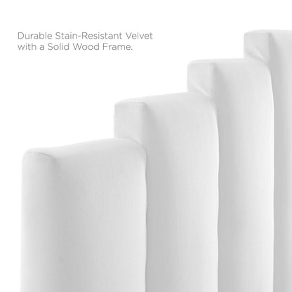 Noelle Performance Velvet Full/Queen Headboard, Velvet, White, 21782