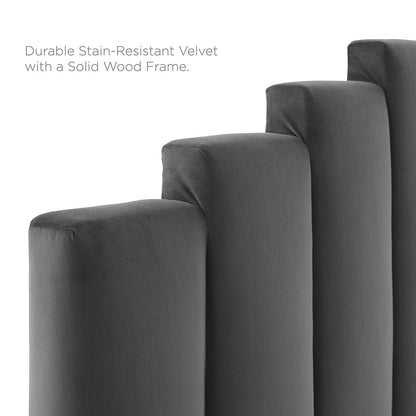 Noelle Performance Velvet King/California King Headboard, Velvet, Dark Grey Gray, 21783