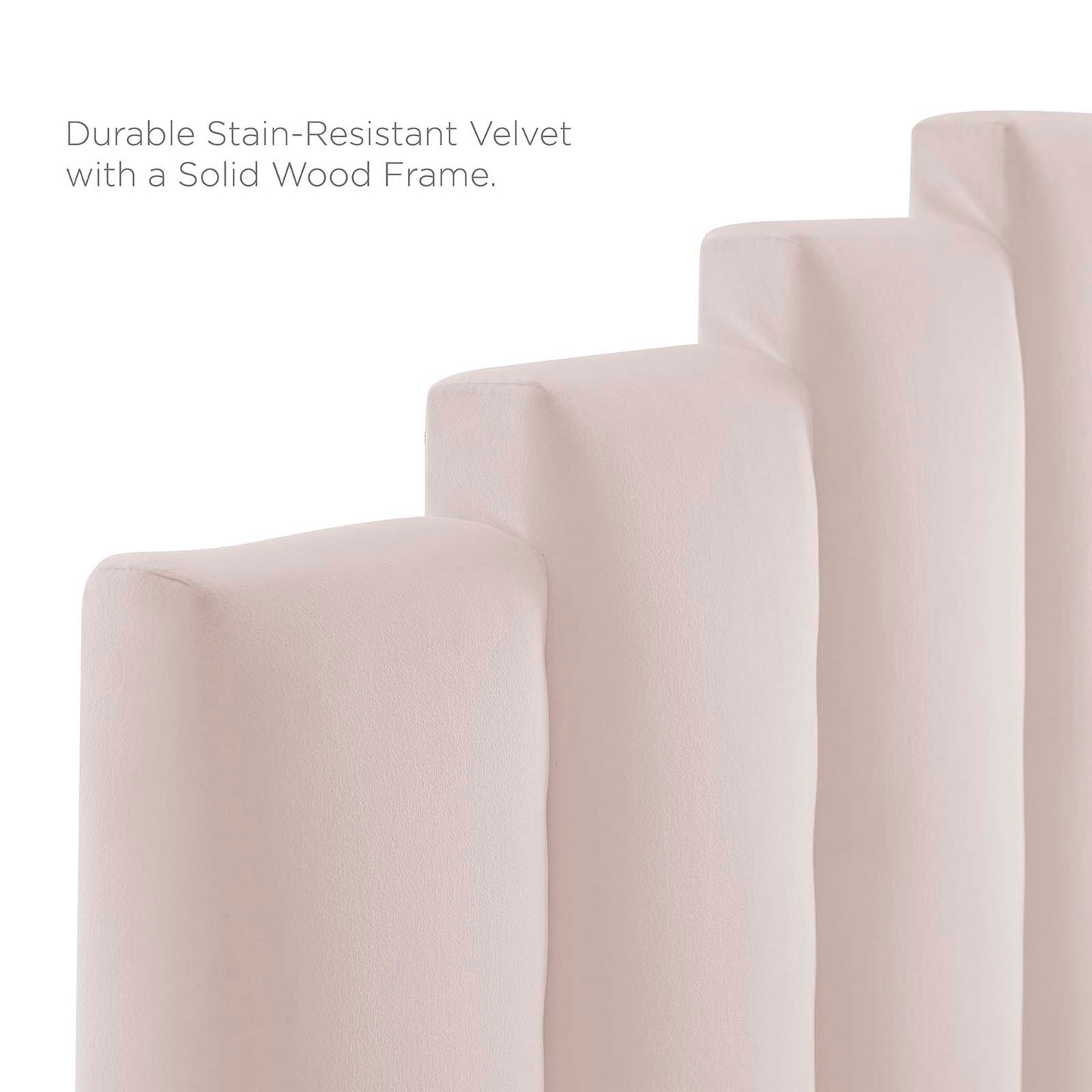 Noelle Performance Velvet King/California King Headboard, Velvet, Pink, 21788