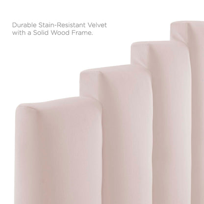 Noelle Performance Velvet King/California King Headboard, Velvet, Pink, 21788