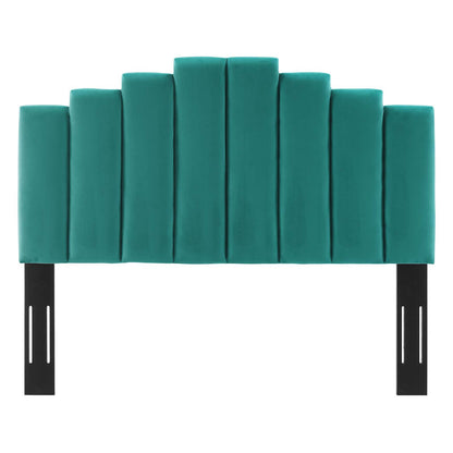 Noelle Performance Velvet King/California King Headboard, Velvet, Teal Blue, 21789