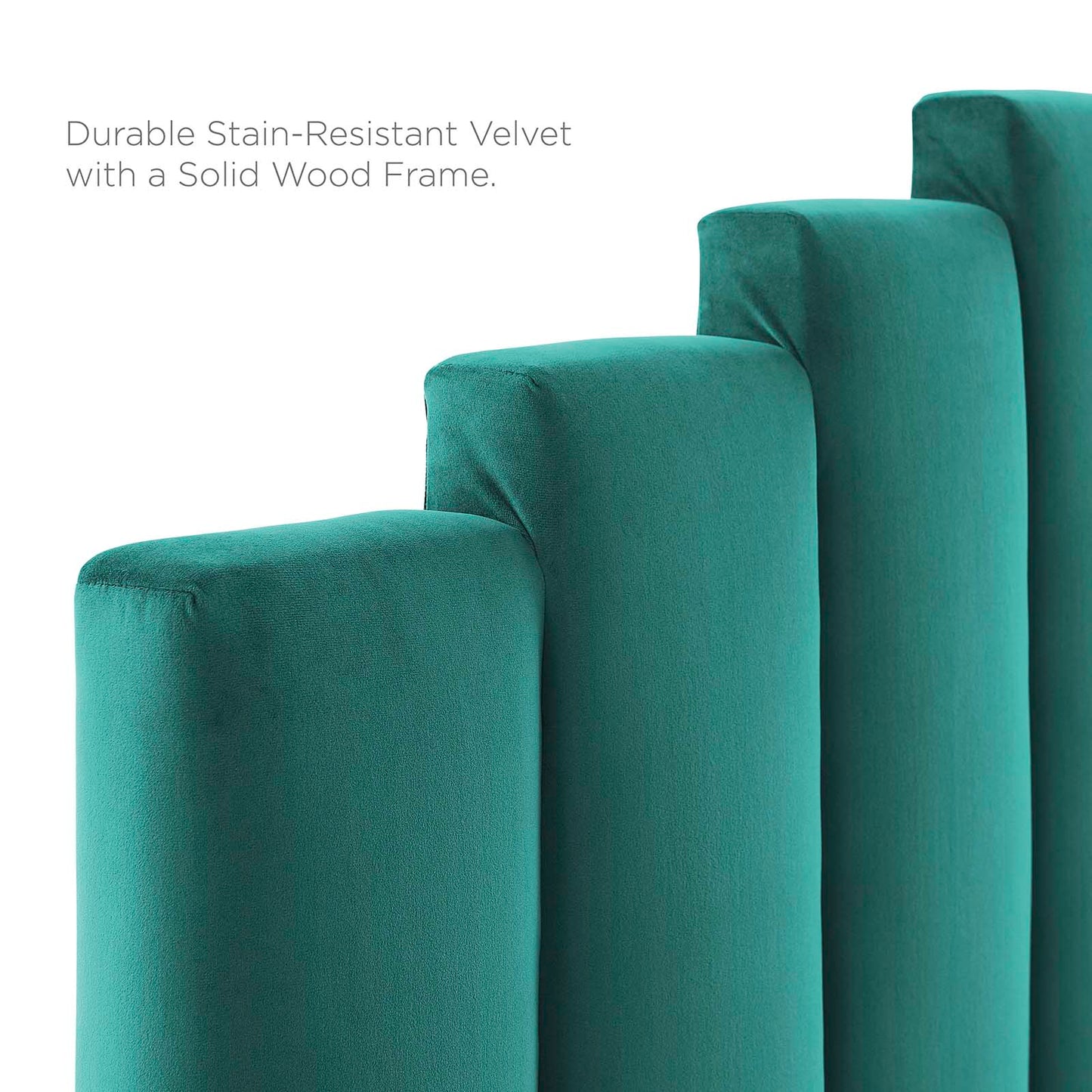 Noelle Performance Velvet King/California King Headboard, Velvet, Teal Blue, 21789