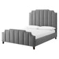 Lucille Queen Performance Velvet Platform Bed, Velvet, Grey Gray, 21796