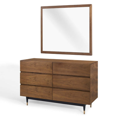 Caima 2 Piece Bedroom Set, Wood, Brown Walnut, 21804