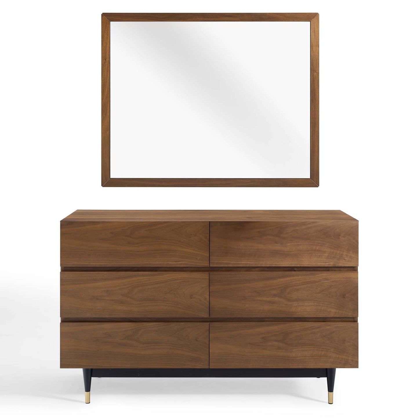 Caima 2 Piece Bedroom Set, Wood, Brown Walnut, 21804