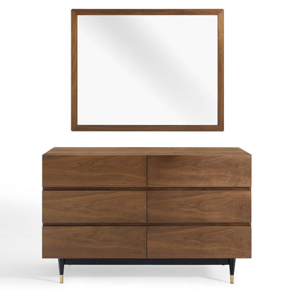 Caima 2 Piece Bedroom Set, Wood, Brown Walnut, 21804