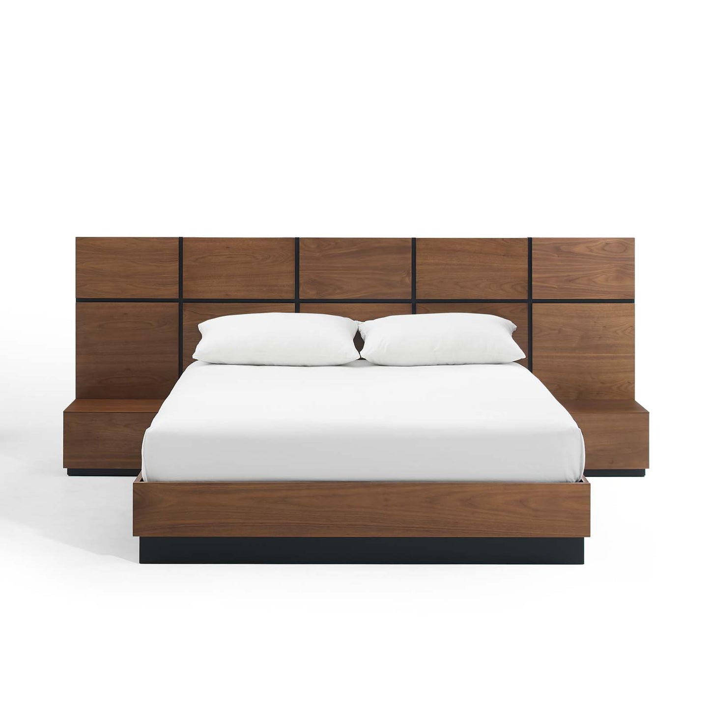 Caima 3 Piece Queen Bedroom Set, Wood, Brown Walnut, 21806