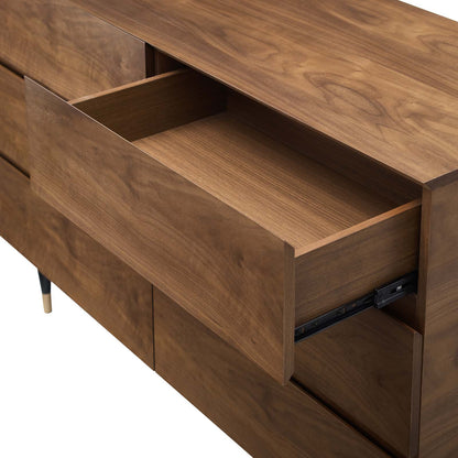 Caima 4-Piece Bedroom Set, Wood, Brown Walnut, 21809