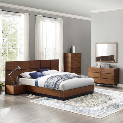 Caima 6-Piece Bedroom Set, Wood, Brown Walnut, 21812