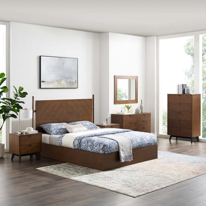 Kali 6-Piece Bedroom Set, Wood, Brown Walnut, 21814