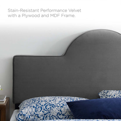 Dawn Twin Performance Velvet Headboard, Velvet, Dark Grey Gray, 21815