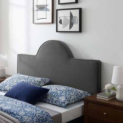 Dawn Twin Performance Velvet Headboard, Velvet, Dark Grey Gray, 21815