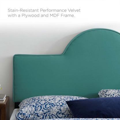 Dawn Twin Performance Velvet Headboard, Velvet, Teal Blue, 21821